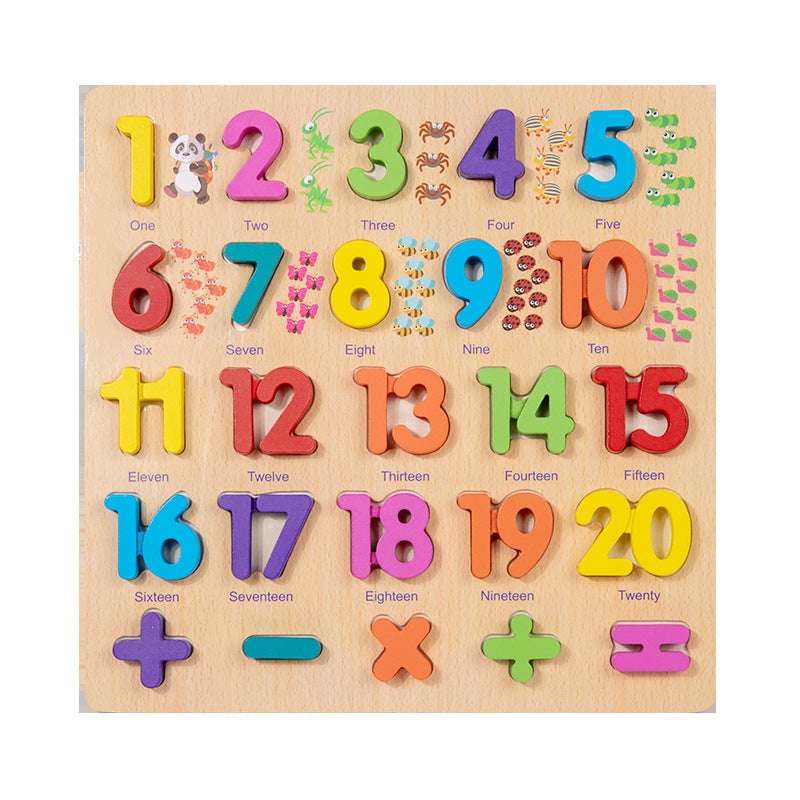 Children'S Number Of Letters Recognition Early Education Hand-Held Board Puzzle Baby Building Blocks 26 English Letters Children'S Three-Dimensional Puzzle - Image 5